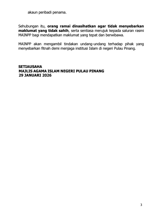 Kenyataan Media MAINPP 29.1.26 conv 2